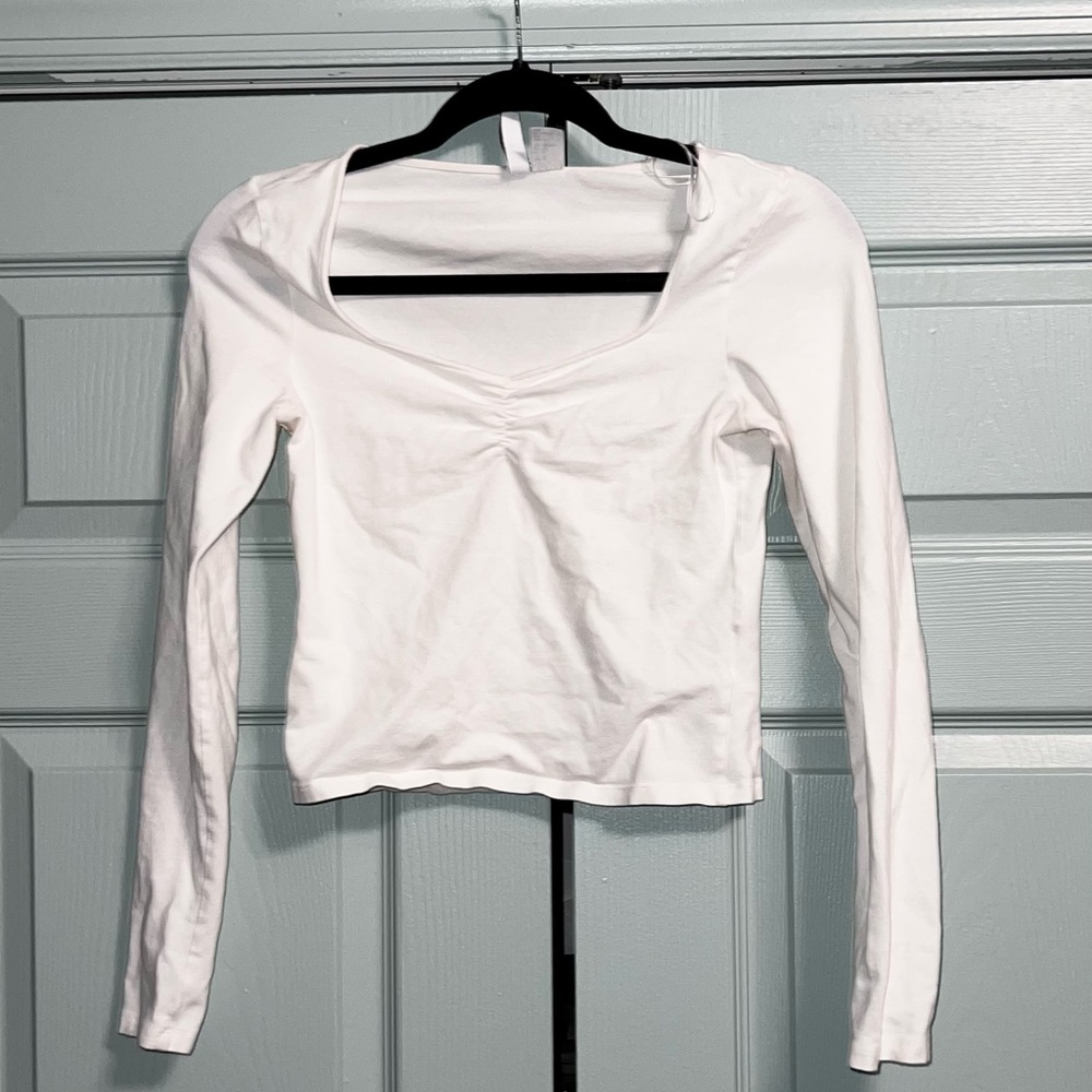 Women's White Long Sleeve Top